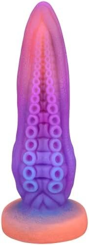Tentacle Realistic Dildo Luminous Octopus Dildo, Huge Silicone Dildo Anal Plug With Strong Suction Cup Fantasy G-Spot Anal Monster Dildo Adult Sex Toy