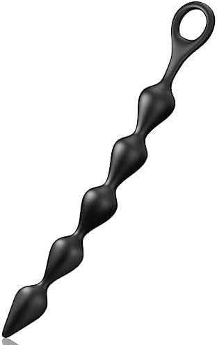 Anal Beads, Silicone Anal Chain Link With 5 Balls And Safe O Pull Ring, Anal Butt Plug For Men Women
