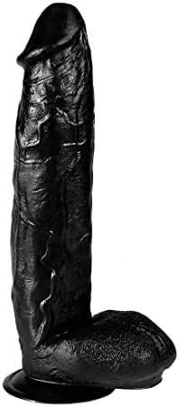 12" Realistic Dildo For Beginners With Strong Suction Cup Lifelike Silicone Dildo For G-Spot Stimulation Female Masturbating Dildos Vaginal Anal Thrusting Adult Sex Toys For Women Couples，Black