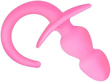 Silicone Butt Toys Sexy Dog Tail Luminous Anal Plug Cosplay Butt Trainer Beads Plug Animal Tail Adult Sex Toys (Black) - Image 2