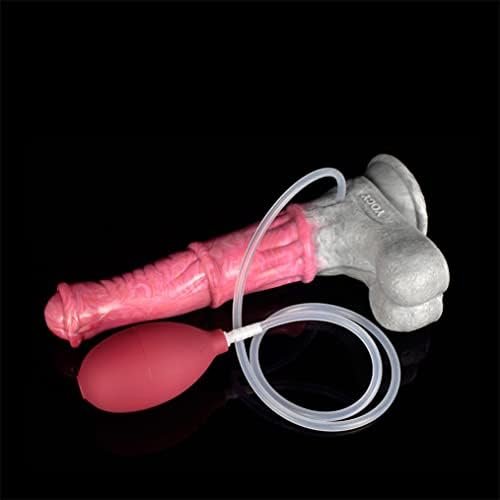 Multi Color Silicone Made Suction Squirting Artificial Horse Dildo Silicone Dildo With Suction Soft Flexible Hands Free (Pink+Grey) - Image 3
