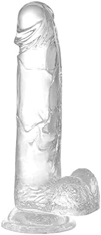 Sex Toys For Women, Clear Dildo, Glass Dildo, 8.5 Inch Realistic Silicone Suction Cup Dildo Big Big Thick Anal Butt Plug Adult Sexy Toys For Women Men Couple Stimulation,Clear