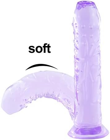 Shkanla G Spot Dildo With Suction Cup For Hands-Free Play, 8.87Inch Realistic Huge Dildos, Ultra-Soft Body-Safe Material Sex Toys For Vagina Anus Intercourse For Women, Couple (Purple) - Image 3