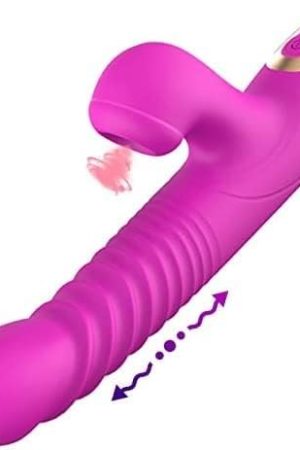 Thrusting Clitoral Rabbit Vibrator For Women G-Spot&Clitoris Double Tongue Licking Rotating Dildo With Powerful 20 Vibration And 3 Scales, Bunny Heating Adult Sex Toys For Couples,Solo Play Waterproof