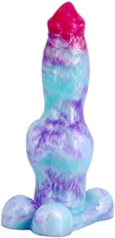 Realistic Huge Squirting Dog Dildo 9 Inch Suction Cup Dildo With Knot, Big Pink Silicone Thick Dragon Dildo Anal Toy For Women And Men