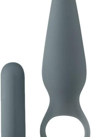 Pure Romance 5Th Base | 9-Function Bullet + Butt Plug Vibrator Combo | Massaging Sex Toy For Invigorating Back Door Play, Prostate Stimulation, And More Grey