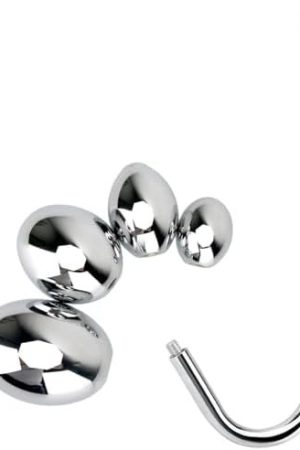 Stainless Steel Anal Ball Hook, Polished Metal Butt Plug Hook With 4 Interchangeable Egg Shape Balls Bdsm Anal Sex Toys