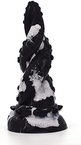Realistic Dragon Dildo,7.48 Inch Black Silicone Tentacle Dildo With Raised Texture, Thick Anal Dildo With Suction Cup For Hands-Free And Anal Play Adult Toys For Women Men (Black)