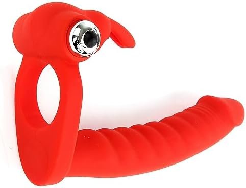 Erun Silicone Vibrating Double Dildo Dual Penetration With Cock Ring Silicone Butt Plug Strap On 7 Speed Penetrator Men Couple Anal Plug Sex Women Pleasure Adult Sex Toys (Black) - Image 2