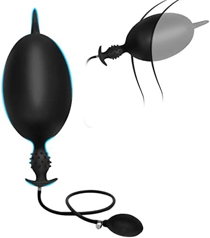 Silicone Inflatable Butt Plug, Expansion Stimulate Augmentation,Adult Sex Toys & Games Black