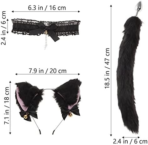 Ifundom 2 Sets Fox Animal Costume Set Furry Ears Headband Tail Plug And Neck Choker For Valentines Day Cosplay Game Dress Up - Image 2