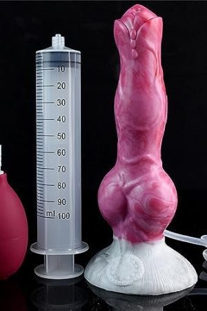 Squirting Dog Knot Dildo,Realistic Wolf Ejaculating Pink Dildos With Powerful Hands-Free Suction Cups Simulated Animal Dildos Adult Sex Toys Anal Plug For Beginners Men Women Couples