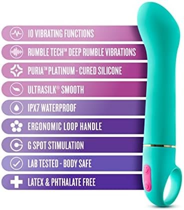 Blush Aria Flirty Af Silicone Vibrator - Rumbletech Powerful Rumbly 10 Vibration Settings - Curved For Perfect G Spot Stimulation - Ipx7 Waterproof - Finger Loop For Accessibility - Sex Toy - Image 2