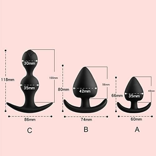Silicone Anal Plug With Built-In Ball, Petal Pull Bead Anal Plug Sex Toys Anal Trainer Butt Plug Couple Fun Products Masturbatorer(C) - Image 3