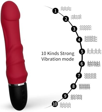 Realistic Dildo Vibrator, 10 Powerful Vibration Modes For Clitoral And G-Spot Stimulation, 9.3 "Dildo Female Vibrator For Multiple Stimulation, Adult Sex Toys And Games (Red) - Image 2