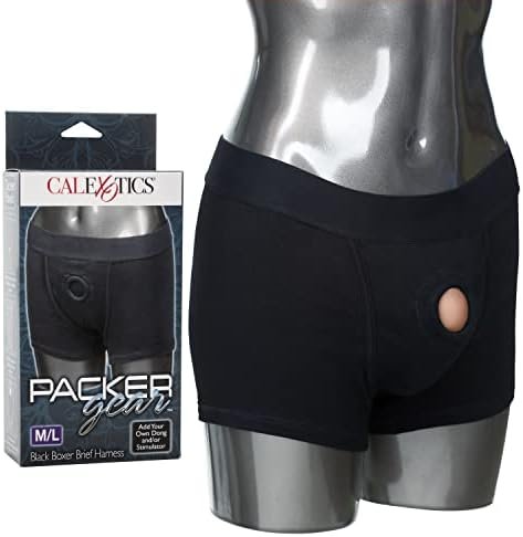 Calexotics Packer Gear Black Boxer Brief Harness – Adult Strap On Sex Toys For Couples