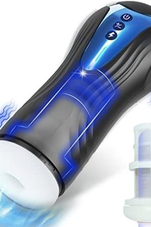 Automatic Male Masturbator Cup, Mxuxen Male Masturbators Penis Stroker With 7 Thrusting Vibrating, Pocket Pussy With Textured Sleeve For Men'S Masturbation Pleasure, Sex Toys For Men Blue