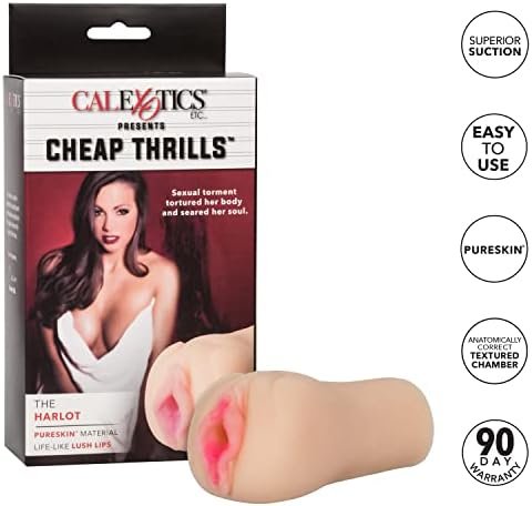 Calexotics Cheap Thrills The Harlot - Travel Sized Male Masturbator - Silicone Masturbation Sleeve - 4.75-Inch Adult Male Sex Toy - Ivory - Image 3