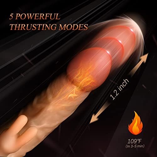 Thrusting Dildo Vibrator Sex Machine,Rabbit Tapping G-Spot Vibrator With Heating & 5 Thrusting & 10 Vibration,Realistic Dildo Clitoral Stimulator For Women Pleasure,Rechargeable Flesh - Image 2