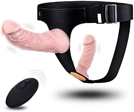 Harness Strap-On Vibration Realistic Dildos - Adjustable Strapless Strap-On Dildos With 10 Modes & 3 Dildos Silicone Anal G-Spot Stimulation Sex Toys For Women Couples Lesbian | Remote Control