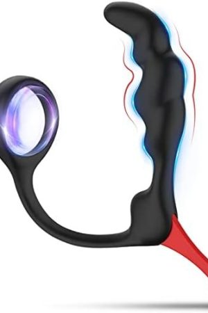 Spiral Anal Plug Prostate Massager For Men With Penis Ring, Banenu Silicone Cock Ring For Erection Sexual Pleasure Enhancing, Butt Plugs With Handle Anal Stimulation Sex Toys For Men, Lubricant <25G>