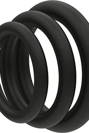 Penis Rings Set With 3 Different Sizes Cock Rings For Erection Enhancing, Long Lasting Stronger Adult Sex Toy, Soft Stretchy Silicone Cock Ring For Men Couple Sexual Pleasure Enhancing, Black