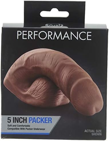 Blush Performance - 5" Mocha Prosthetic Flesh Flaccid Shaft And Balls - 1.25" Thick Soft Packing With Comfortable All-Day Wear - Compatible Packer Underwear - Female Male Gear - Transition Friendly - Image 3