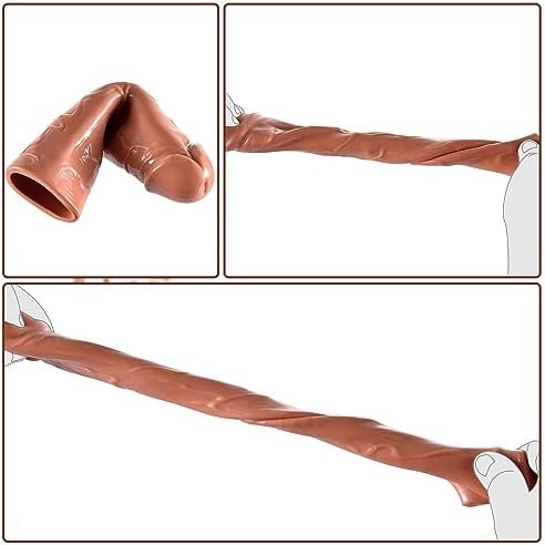 Super Stretchy Reusable Penis Sleeve Extender Set, Soft Realistic Cock Enlargers Extension Sex Toys For Men, Black - Image 3