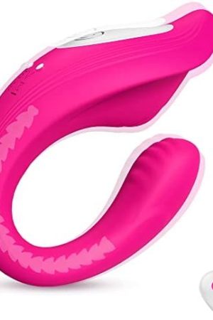 Waterproof Couples Vibrator With 2 Motors 9 Powerful Vibrations, Wireless Remote Control Clitoris G Spot Stimulator, Angle Adjustment Possible,Sex Toy For Women Solo Play Or Couples Fun (Rose Red)