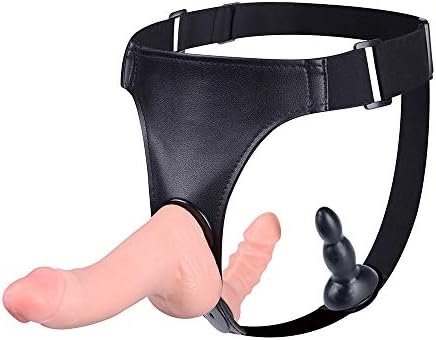 Strap-On Harness Realistic Dildos With Anal Plug,7 Inch Large Dildo Can Bend As You Want (Adjustable Skeleton Inside)