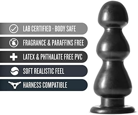 Blush Jet Fierce Plug - 10 Inch Huge Thick Anal Plug Probe Stretcher Dildo - Lock On Compatible - Sex Toy For Men Women Adults - Carbon Metallic Black - Image 2