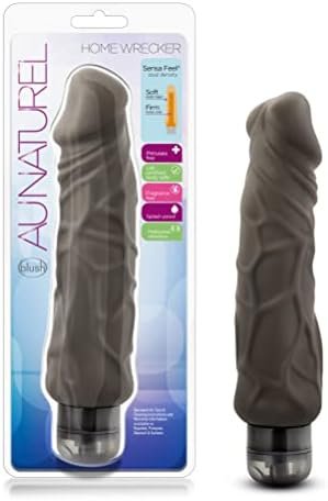 Au Naturel - 9 Inch Ultra Soft Sensa Feel Dual Density Vibrating Dildo - Bendable Flexishaft - Ipx7 Waterproof - Multi Speed Realistic Vibrator Sex Toy For Women, Men, Couples - Brown
