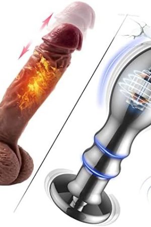 Realistic Thrusting Dildo Vibrator And Vibrating Butt Plug Metal Anal Vibrator With 10 Vibration Modes For Prostate Massager