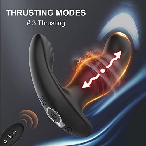 Thrusting Anal Plug Vibrator For Men Women - Wireless Remote 7 Vibrating 3 Thrusting Adult Sex Toy Pleasure Devices Anales Plugs Butt Prostate Massager For Man Women Couple Black - Image 2