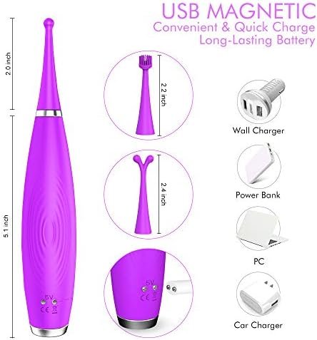 Clitoral Vibrator With 9 Whirling Vibrating Modes For 1 Minute Quickly Orgasm.Loverbeby Silicone Rechargeable Nipple Stimulator Waterproof With Powerful Oscillation Pinpoint Fun For Female And Couple - Image 3