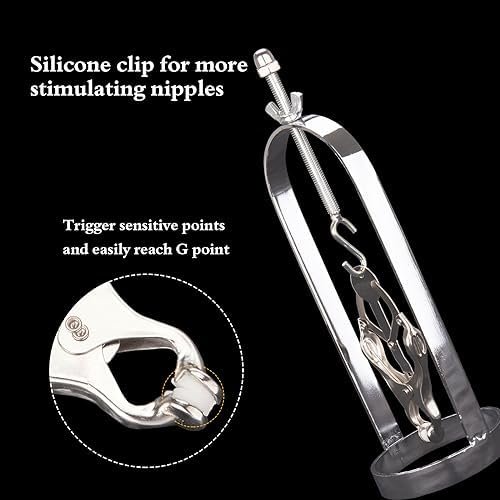 Sex Toys Nipple Clip Butterfly Entrainment Outer Ring Nipple Massage Training Couples Tease Torture Tools Adult Sex Toys (Silver) - Image 3