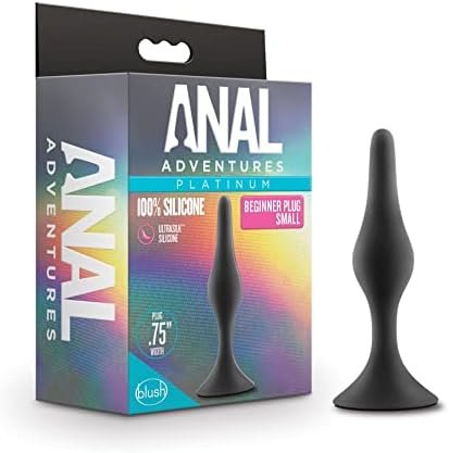 Anal Adventures Platinum Silicone Beginner Plug Small - Tapered Plugs For Anal Training And Beginners Play - Comfortable Base For Safety And Long Term Wear - Sex Toy For Him Her Couples