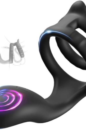 Vibrating Cock Ring Sex Toy For Couple,Sex Double Men Cock Ring Penis Vibrator With 10 Vibration Modes Anal Stimulating Penis Ring Sex Sexual Stimulation Adult Sex Toys & Game For Men,Couples (L)