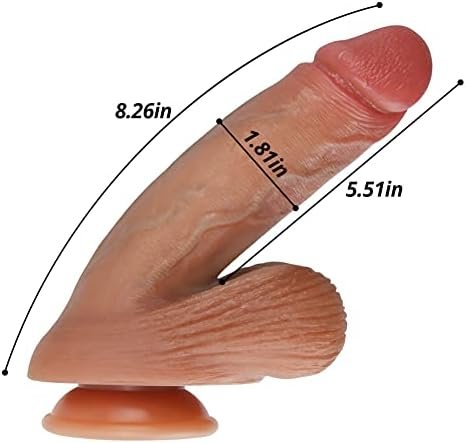 Realistic Cyan Veins Dildo Penis Adult Sex Toys With Hands-Free Suction Cup, Bending Shape Design Fake Penis Testicles For Vaginal G-Spot Masturbation Massager Women Pleasure - Image 2