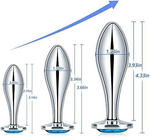 T-Explorer Sexy Toys 3Pcs Anal Plug Set,Small Medium Large Luxury Metal Butt Toys Anal Trainer Jewel Butt Plug Kit Sm Adult Sex Toys For Women Men Sex Gifts - Image 2