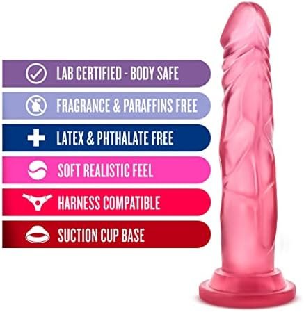 Blush B Yours - Sweet N Hard 5-7 1/2 Inch Realistic Translucent Soft And Firm Dildo - Easy To Clean Suction Cup Harness Compatible Adult Toy - Fragrance Free Sex Toys For Women Men Couples - Blue - Image 2
