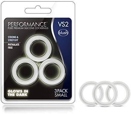 Performance Vs2 - Glow In The Dark Puria Silicone Penis Cock Ring Erection Enhancing C-Rings Set - 1.25" Diameter - 3 Pack - Male Enhancement Sex Toy For Men