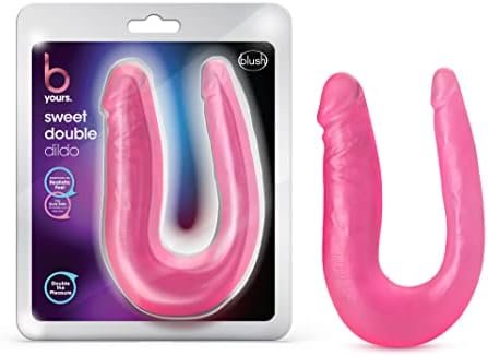 Blush B Yours Sweet Double Dildo 12.5 Inch Realistic Two Headed Dildo Waterproof Double Penetration Sex Toy For Women And Men - Pink