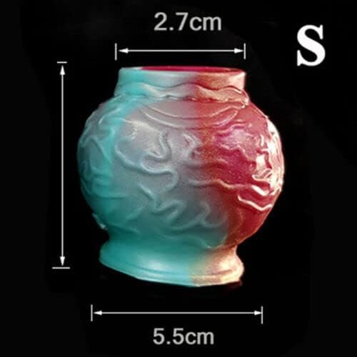 Silicone Large Knot Dildo Cock Ring Penis Sleeve Vaginal Anal Stimulate Ring Toys (L) - Image 2