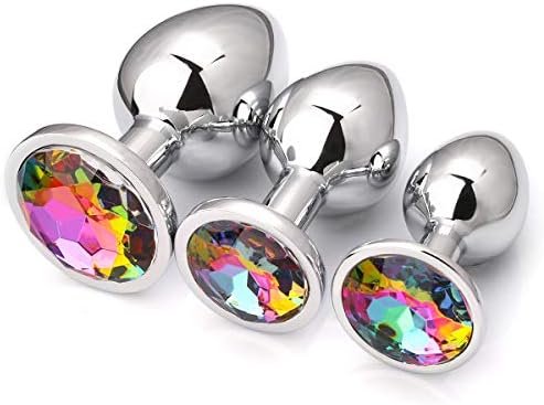 Akstore 3 Pcs Luxury Jewelry Design Fetish Anal Butt Plug (Colorful)