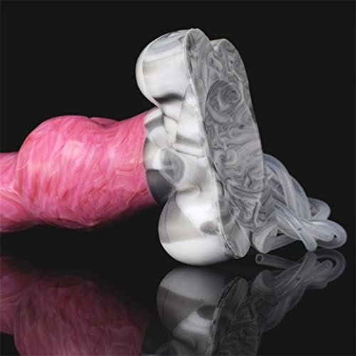 Frrdei Squirting Realistic Dildo Smaller Size 6.9Inch, Ejaculation G Spot Dog Dildo Silicone Animal Dildo Wolf Canine Anal Sex Toys With Suction Base - Red Grey, 1.0 Count - Image 3