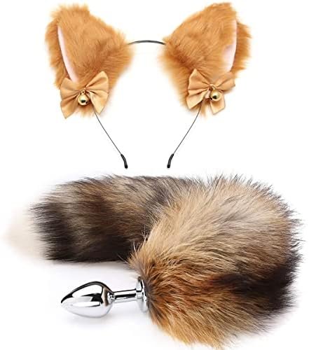 Akstore Fox Tail Anal Butt Plug Sex Toys For Sm & Cospaly (Golden)