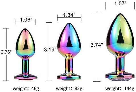 Epichao 3Pcs Colorful Metal Plated Anal Plug Metal Butt Toys Jewelry Butt Plug Kit - Image 3