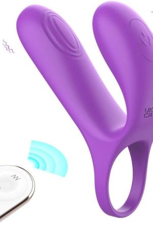 Silicone Vibrating Cock Ring With Remote Control, Rechargeable Penis Rings Vibrator With 9 Vibration Modes Adult Sex Toy For Men And Couple (Purple)