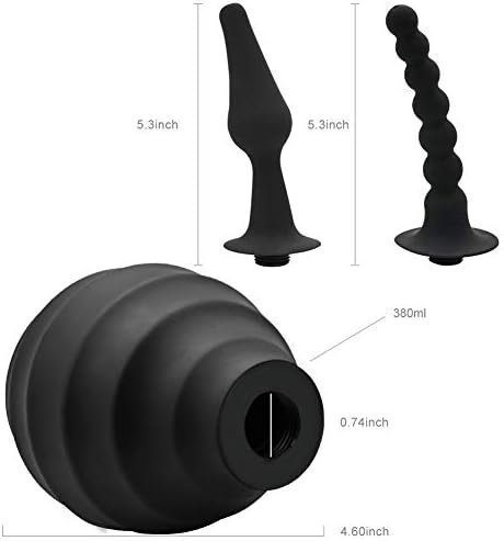 Enema Bulb, Anal Cleaner With 2 Replaceable Nozzles 380Ml Silicone Unisex Shower Douche System For Anal Vaginal Cleaning - Image 2